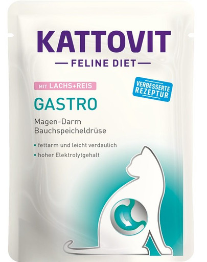 KATTOVIT Feline Diet Gastro Losos s ryžou 85 g