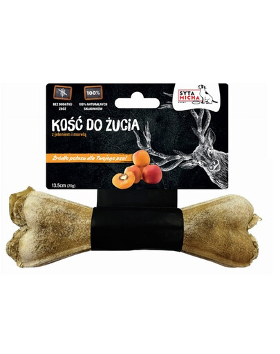 SYTA MICHA Kosť na žutie psa s jeleňom a marhuľou 13,5 cm