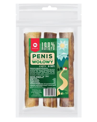 MACED Natural Hovädzí penis nakrájaný na 3 kusy