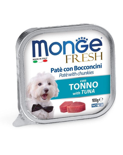 MONGE Dog Fresh Paštéta & kúsky s tuniakom 100g