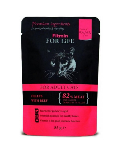 FITMIN For Life For Adult Cats Beef 85 g