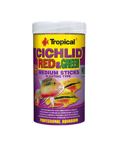 TROPICAL Cichlid red&green medium sticks 250 ml