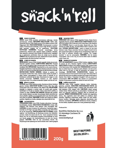 SNACK & ROLL Salmon Strips 200 g