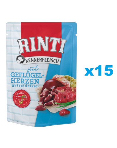RINTI Kennerfleisch Poultry hearts kapsička 15 x 400 g
