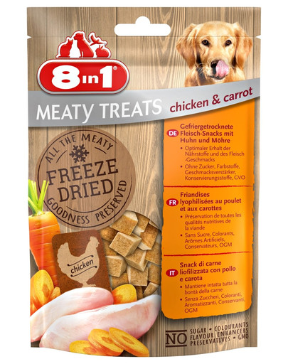 8IN1 Freeze Dried Chicken/Carrots 50g - lyofilizované kuracie mäso s mrkvou