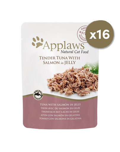 APPLAWS Cat Pouch 16 x 70 g s tuniakom a lososom v želé