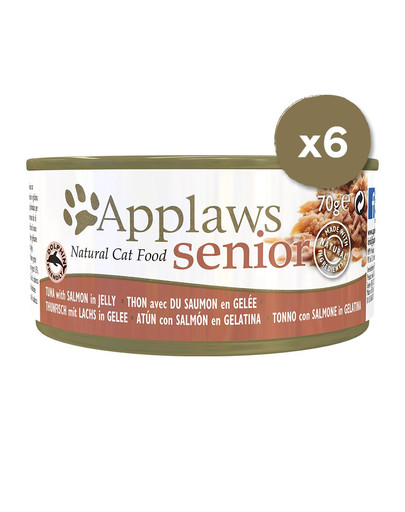 APPLAWS Cat Tin Senior 6 x 70 g tuniak a losos