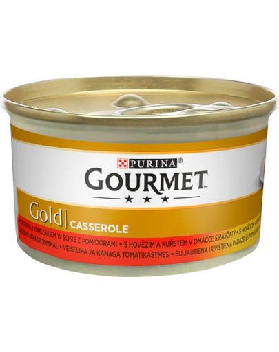 GOURMET Gold hovädzie a kuracie v paradajkovej omáčke 85 g