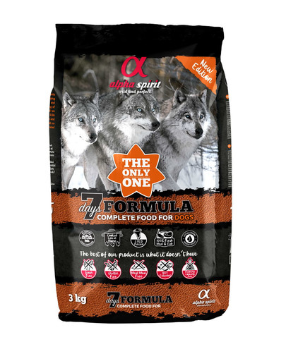 ALPHA SPIRIT The only one 7 days formula 3 kg - Kompletné suché krmivo pre psov
