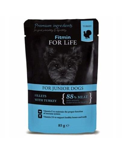 FITMIN Dog pouch Puppy Turkey in gravy 85 g
