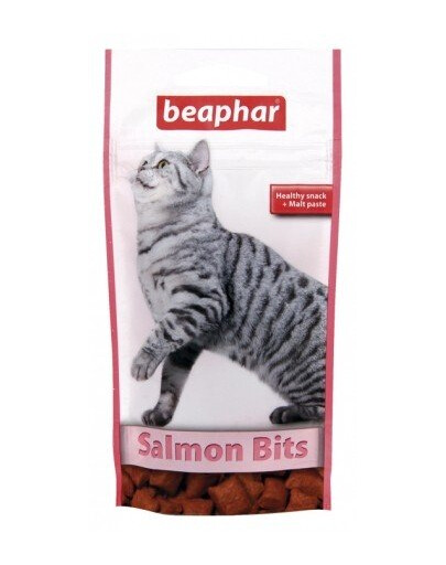 BEAPHAR Salmon Bits 35g Maškrty proti tvorbe chumáčov srsti s lososom