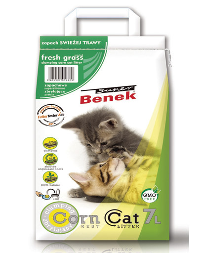 Benek Super corn cat Podstielka čerstvá tráva 7 l