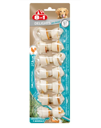 8in1 Maškrta Dental Delights Bones XS 7ks