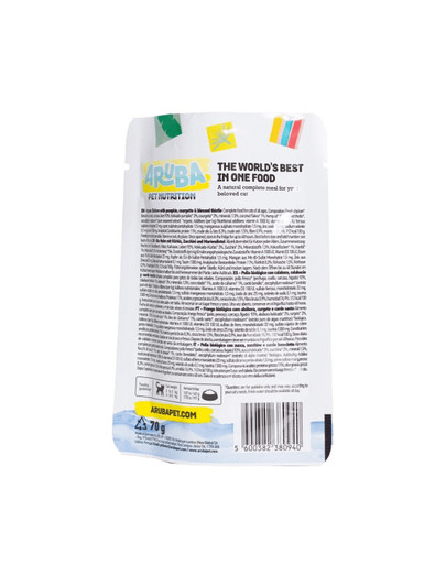 ARUBA Cat Organic Kuracie mäso s tekvicou, cuketou a pestrecom mariánskym 70 g