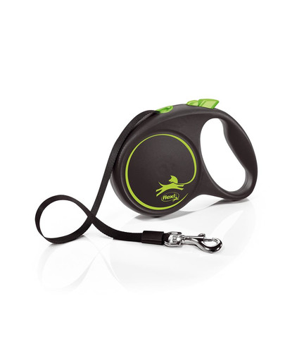 FLEXI Vodítko Black Design L pásik 5 m zelené