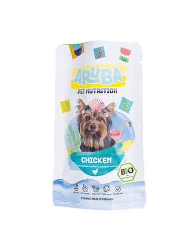 ARUBA Dog Organic Kuracie mäso s tekvicou, cuketou a pestrecom mariánskym 100 g