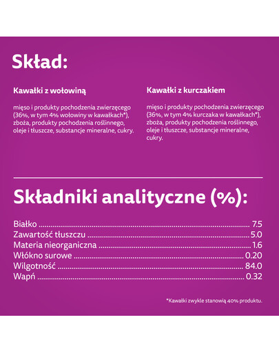 WHISKAS Junior klasické krmivo kuracie a hovädzie mäso v omáčke 4x85g