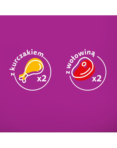 WHISKAS Junior klasické krmivo kuracie a hovädzie mäso v omáčke 4x85g