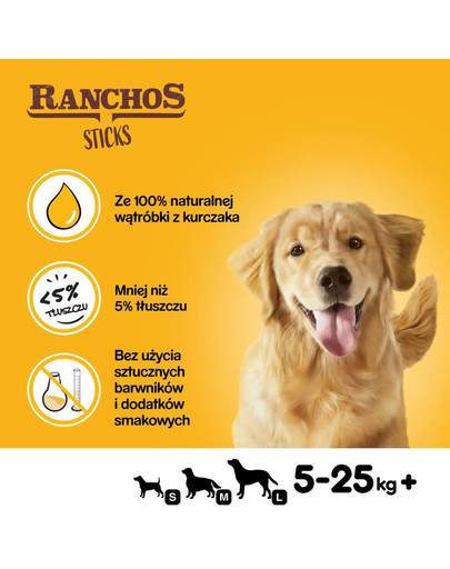PEDIGREE Ranchos Sticks 60 g pochúťky pre psov z kuracej pečene