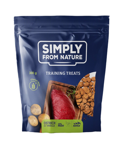 SIMPLY FROM NATURE Tréningové pochúťky s pštrosím mäsom a vanilkou 300 g