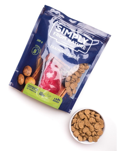 SIMPLY FROM NATURE Tréningové pochúťky s pštrosím mäsom a vanilkou 300 g