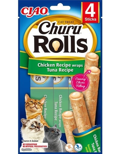 INABA Cat Churu Rolls Chicken 4x10g