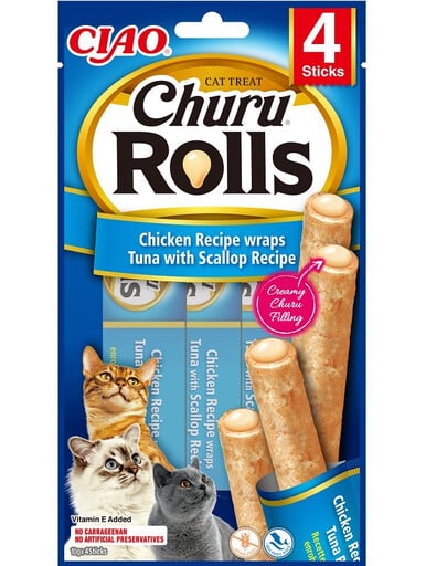 INABA Cat Churu Rolls Chicken 4x10g