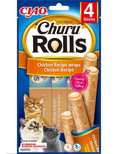 INABA Cat Churu Rolls Chicken 4x10g