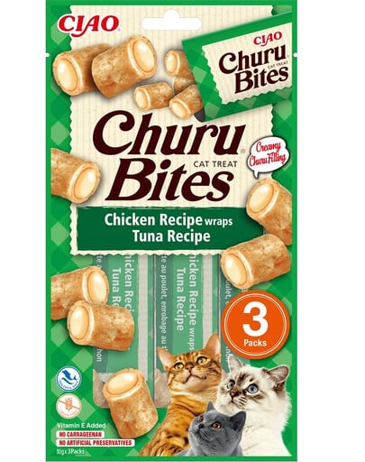 INABA Cat Churu Bites Chicken tuna wrap 3x10g