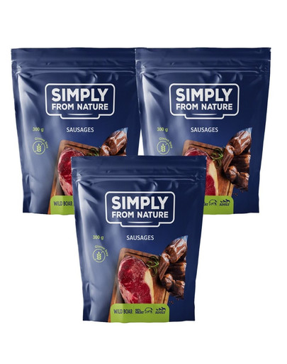 SIMPLY FROM NATURE Klobásky s mäsom z diviaka 3x300 g