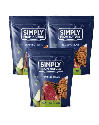 SIMPLY FROM NATURE Tréningové maškrty s jelením mäsom a hruškou 3 x 300 g