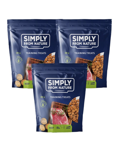 SIMPLY FROM NATURE Tréningové maškrty s hovädzím mäsom 3 x 300 g