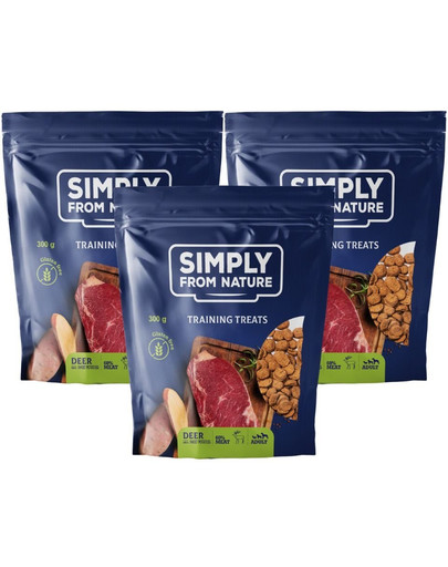 SIMPLY FROM NATURE Tréningové maškrty s jelením mäsom 3 x 300 g