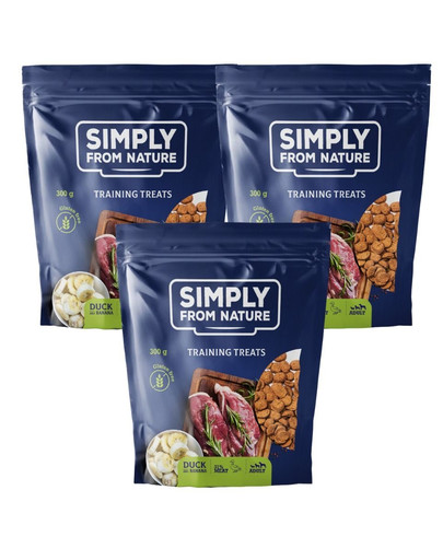 SIMPLY FROM NATURE Tréningové maškrty s kačacím a banánmi 3 x 300 g