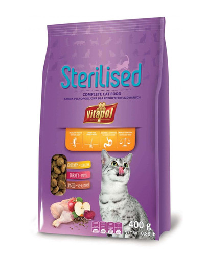 VITAPOL Krmivo pre mačky po sterilizácii 0,4kg
