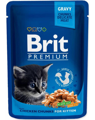 BRIT Premium Cat Kitten Chicken Chunks 100 g