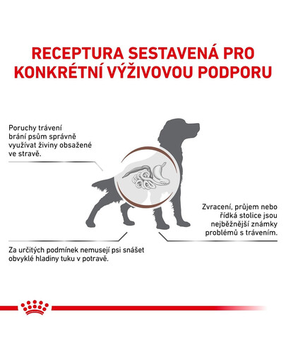 ROYAL CANIN Veterinary Diet Dog Gastrointestinal Low Fat 6 kg granule so zníženým obsahom tuku pre dospelých psov s ochorením tráviaceho traktu