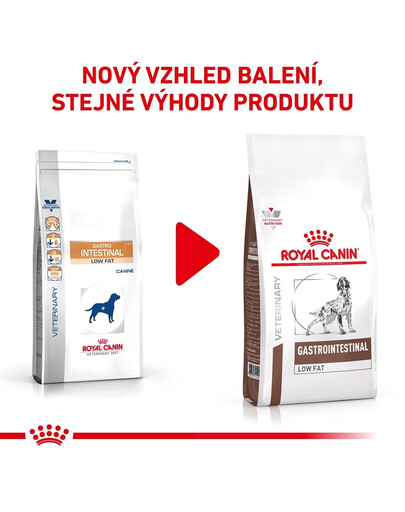 ROYAL CANIN Veterinary Diet Dog Gastrointestinal Low Fat 12 kg granule so zníženým obsahom tuku pre dospelých psov s ochorením tráviaceho traktu