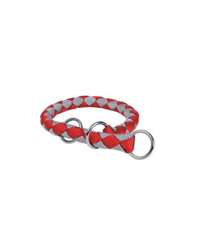 TRIXIE Dławik na taśmie "Cavo" 35 - 41 cm /  12 mm Czerwony - srebny