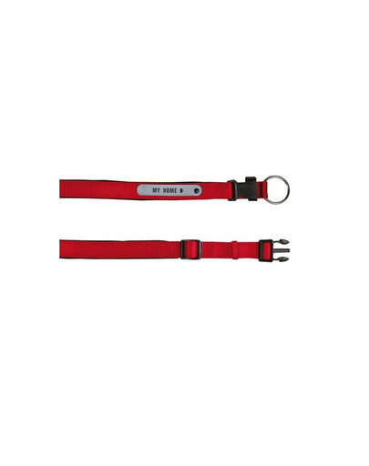 TRIXIE Obroża z adresówką S 30 – 35 cm / 20 mm czerwona