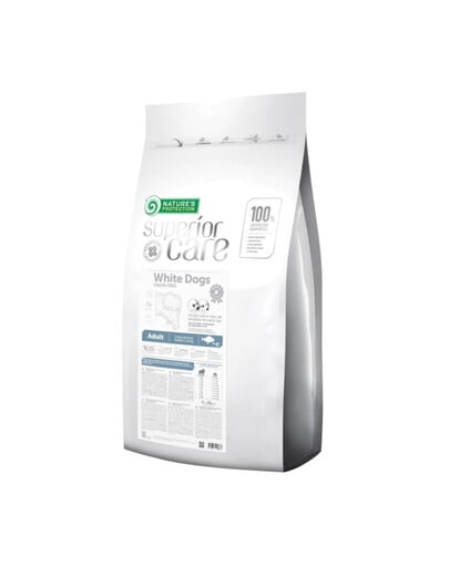 NATURES PROTECTION SUPERIOR CARE White Dogs Grain Free White Fish Adult Small and Mini Breeds 10 kg s bielou rybou pre šteniatka malých plemien s bielou srsťou