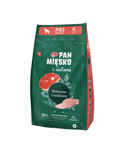 PAN MIĘSKO s bylinkami Hovädzie s králikom M 3 kg