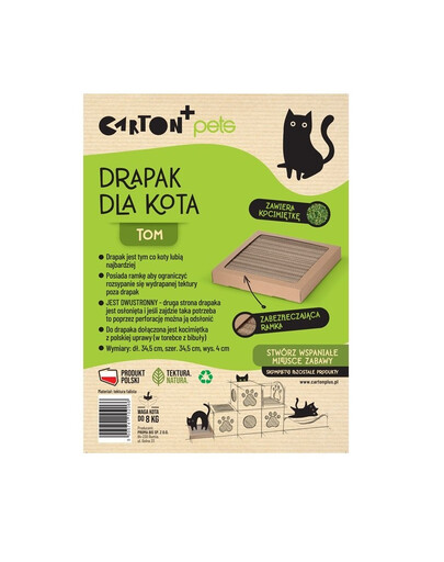 CARTON+ PETS ​Obojstranné kartónové škrabadlo pre mačky Tom