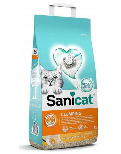 SANICAT Clumping Vainille-Mandarine 8L bentonitová podstielka pre mačky