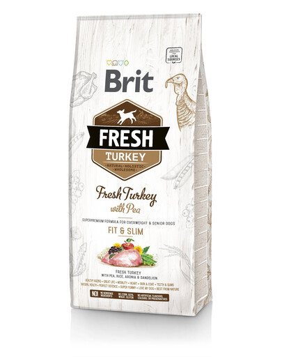 BRIT Dog Fresh Turkey & Pea Light Fit & Slim 2 x 12 kg + FLEXI New Comfort L Tape 8 m ZADARMO