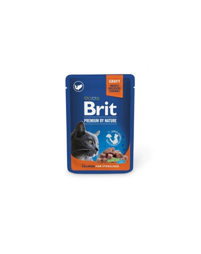 BRIT PREMIUM Pouch Salmon Sterilized 24x100g s lososom pre sterilizované mačky