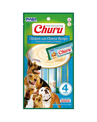 INABA Churu Kuracie so syrom 4x14g Kuracie so syrom pre psov