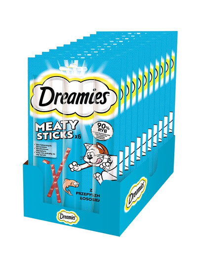DREAMIES Doplnkové krmivo pre dospelé mačky s lahodným lososom 14x30 g