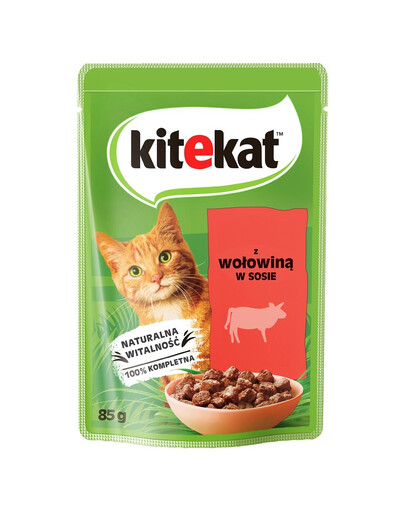 KITEKAT Hovädzie mäso v omáčke 28x85 g pre dospelé mačky