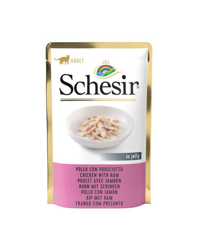 SCHESIR Jelly Adult Chicken Fillets&Ham 85g